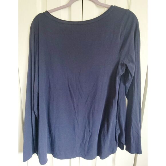 Lilly Pulitzer L Louella Long Sleeve Top Women’s Blue Sequin Pocket Tunic Shirt - Picture 2 of 6